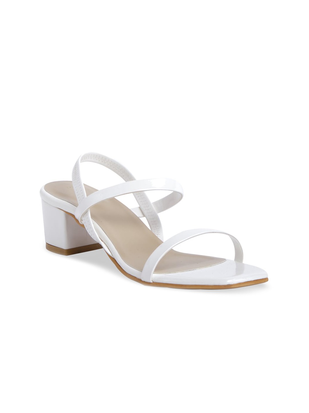 

ERIDANI White Solid Block Heels