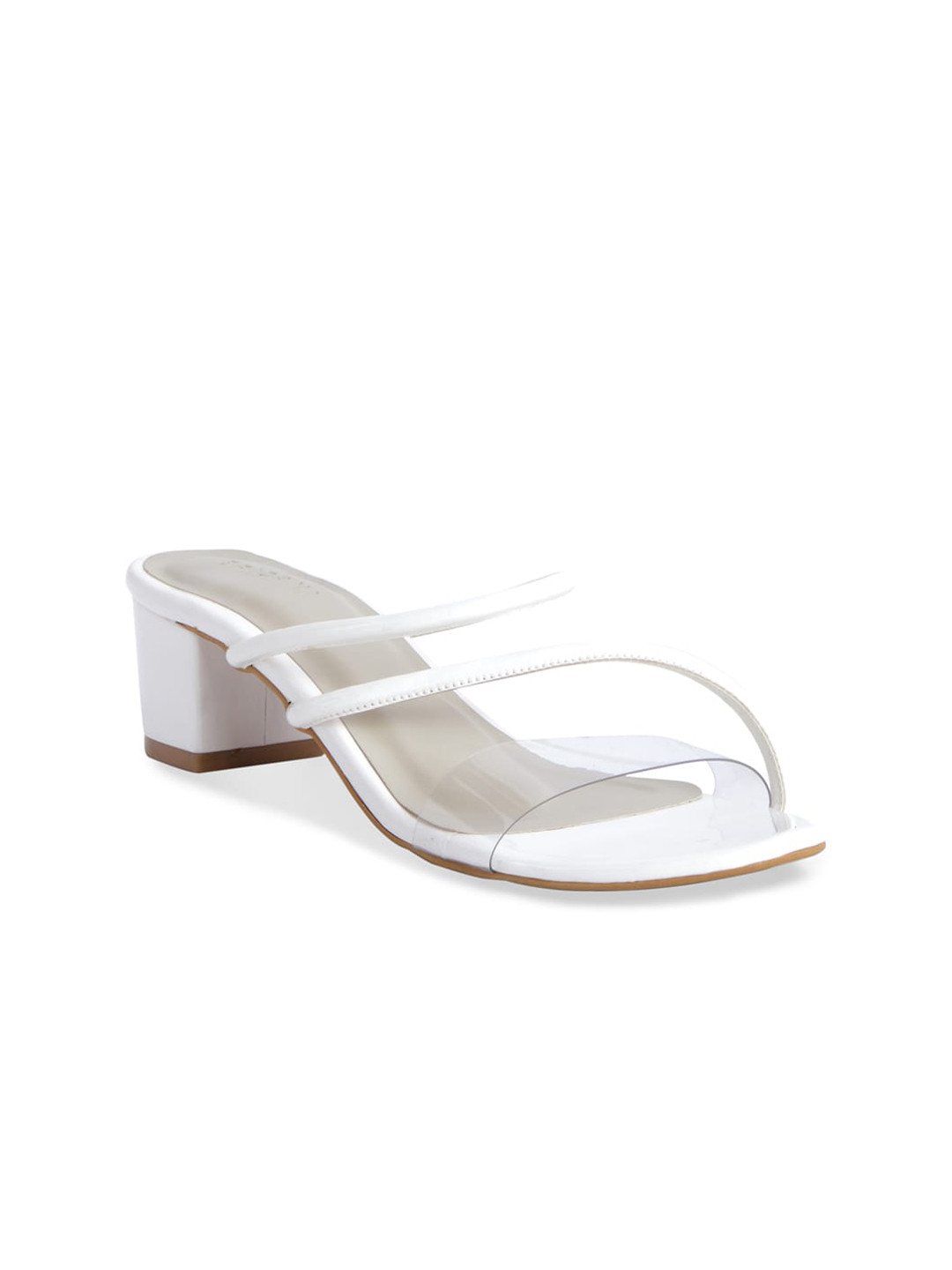 

ERIDANI White Block Sandals