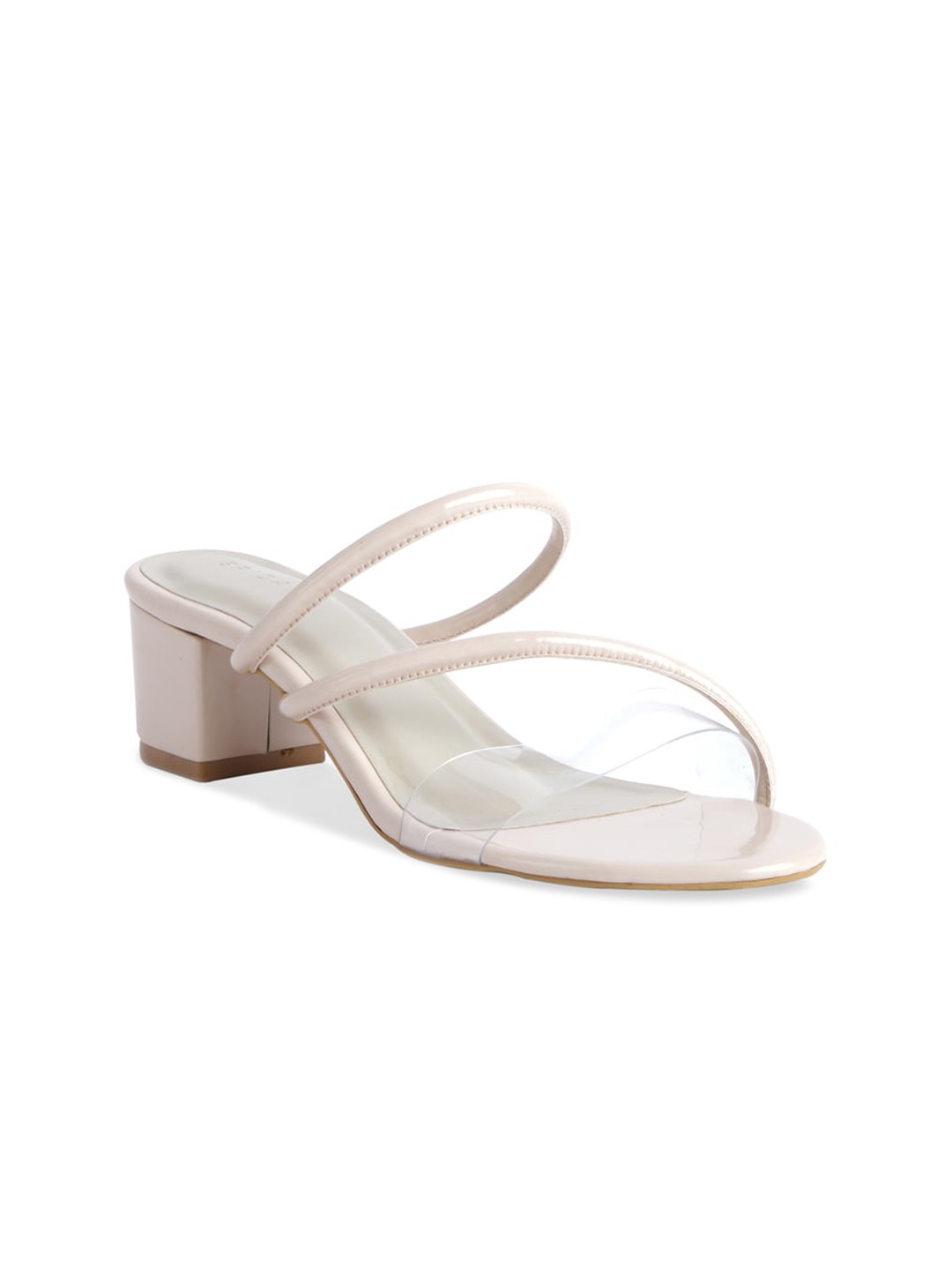

ERIDANI Beige & Transaprent Solid Block Heels