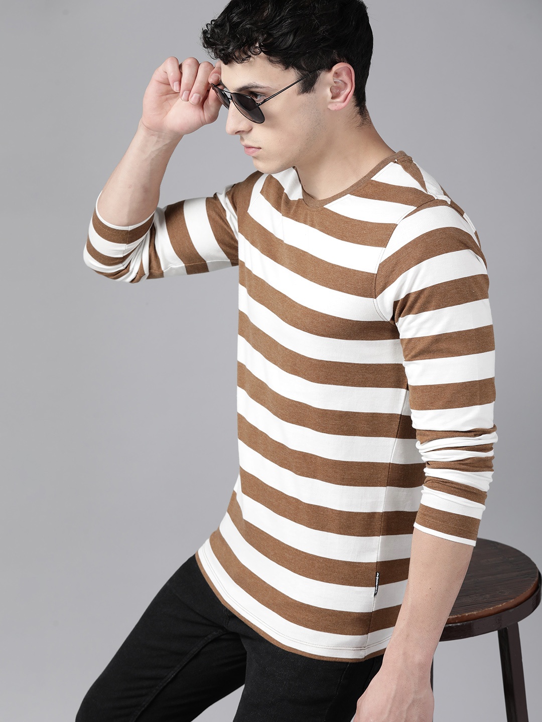 

The Roadster Lifestyle Co. Striped T-shirt, White