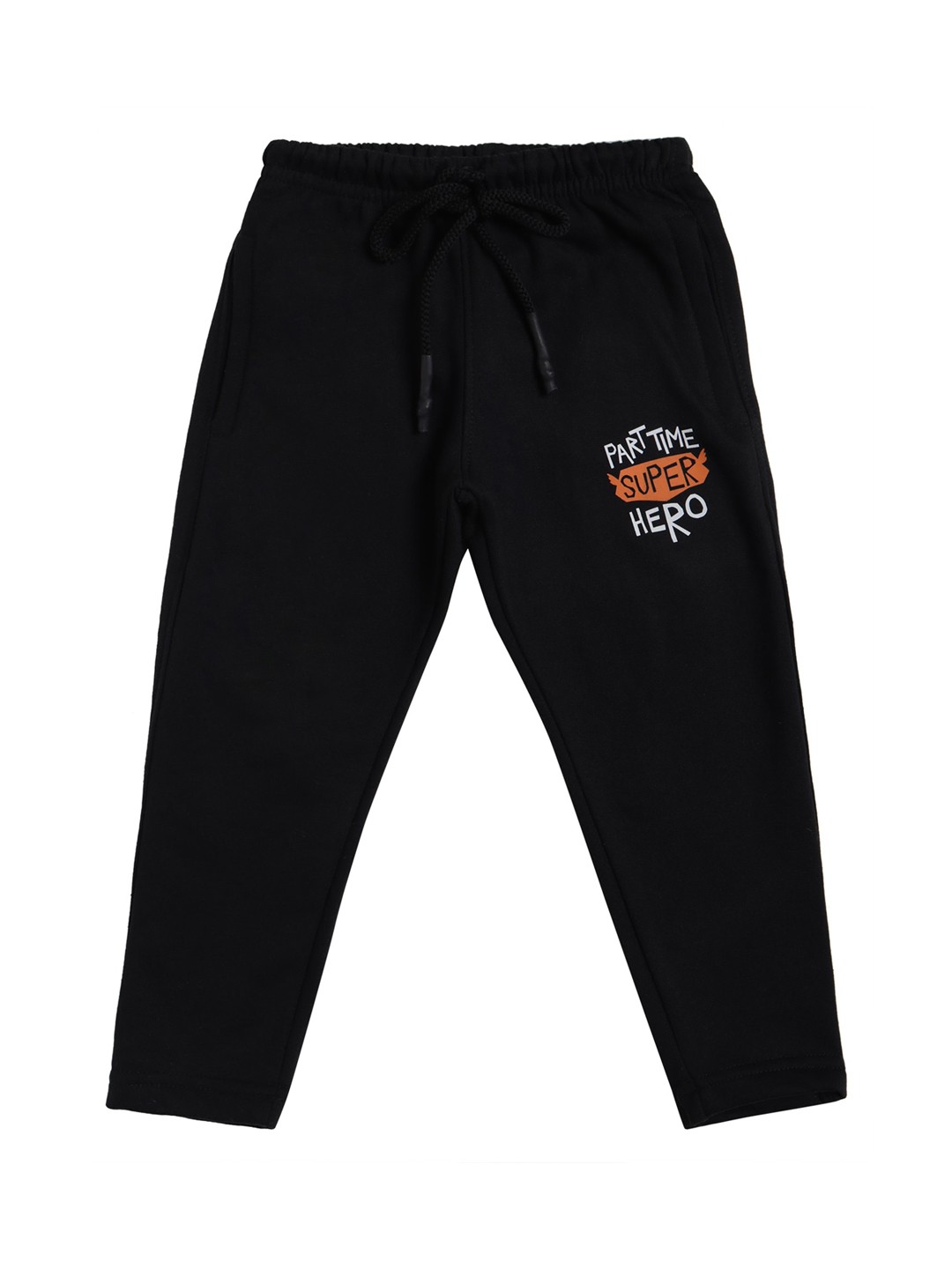 

DYCA Boys Black Solid Cotton Regular Fit Track Pant