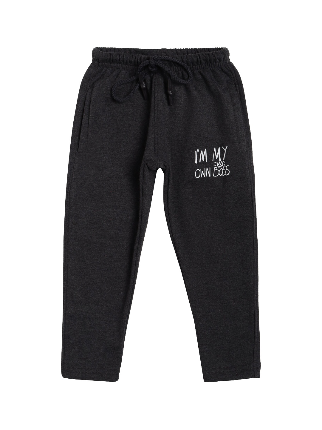 

DYCA Boys Black Printed Cotton Track Pant, Grey