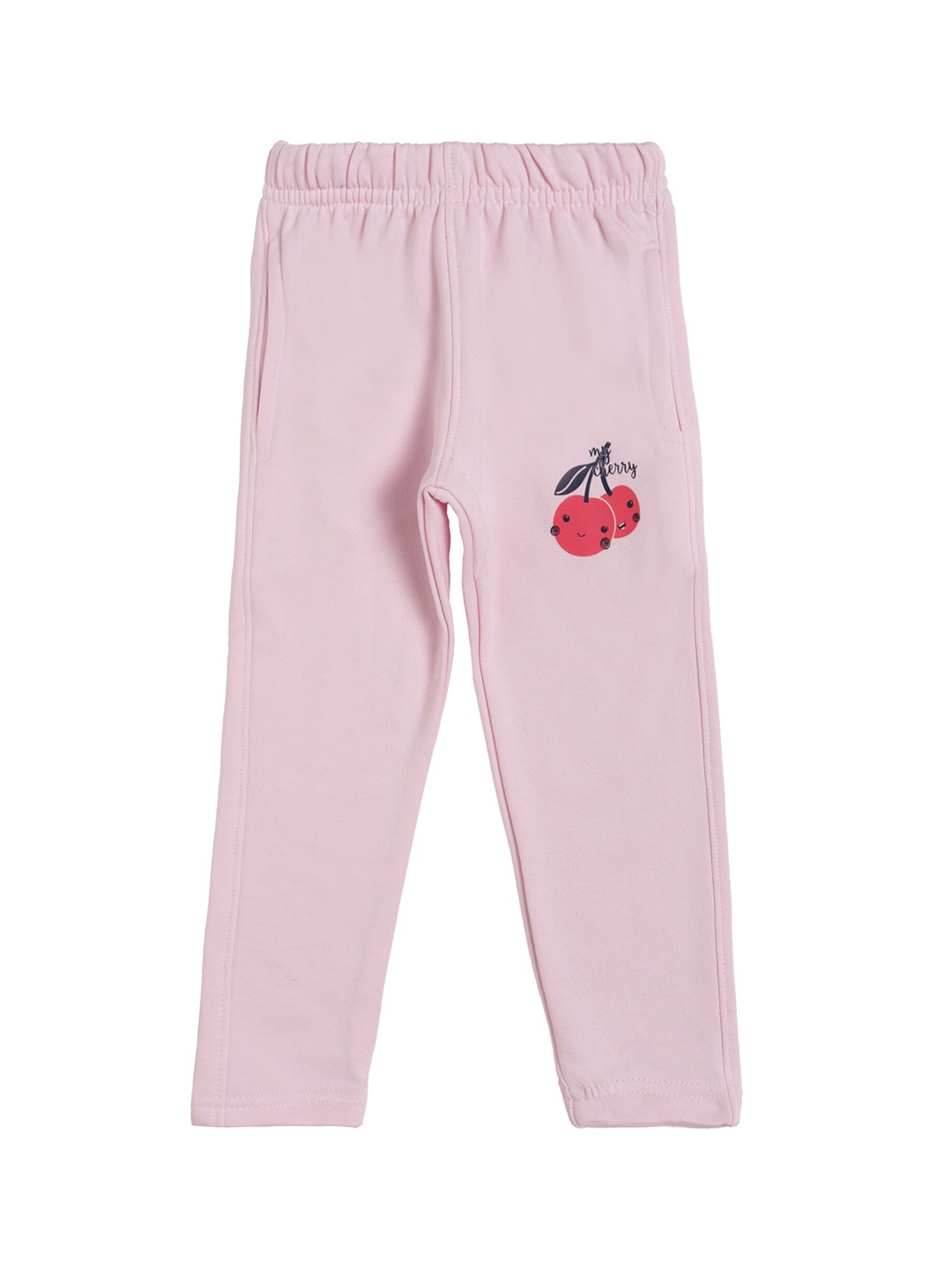 

DYCA Girls Pink Solid Cotton Track Pants With Printed Detail