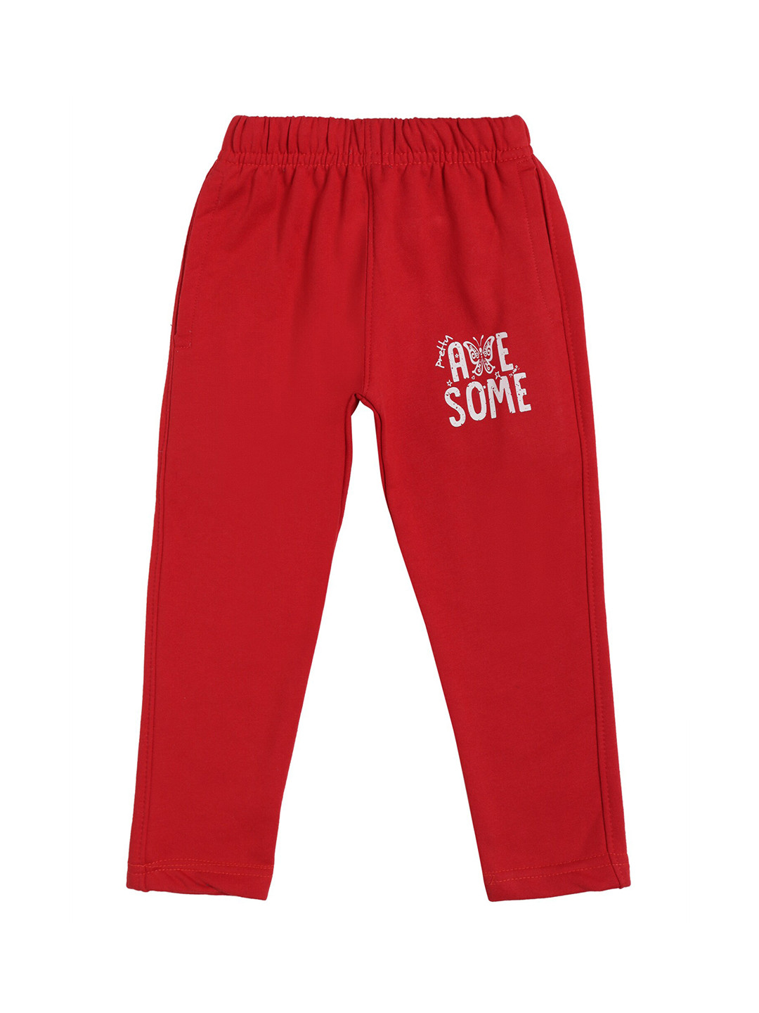 

DYCA Girls Red Solid Cotton Regular Fit Track Pant