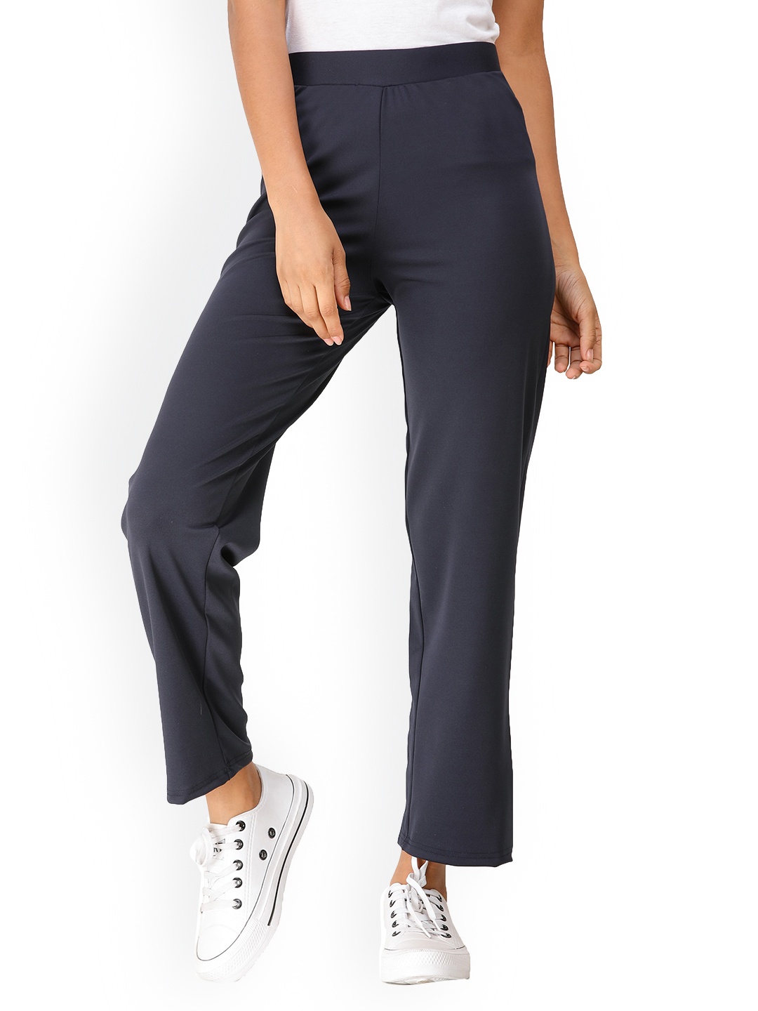 

DECHEN Women Navy Blue Tapered Fit Trousers