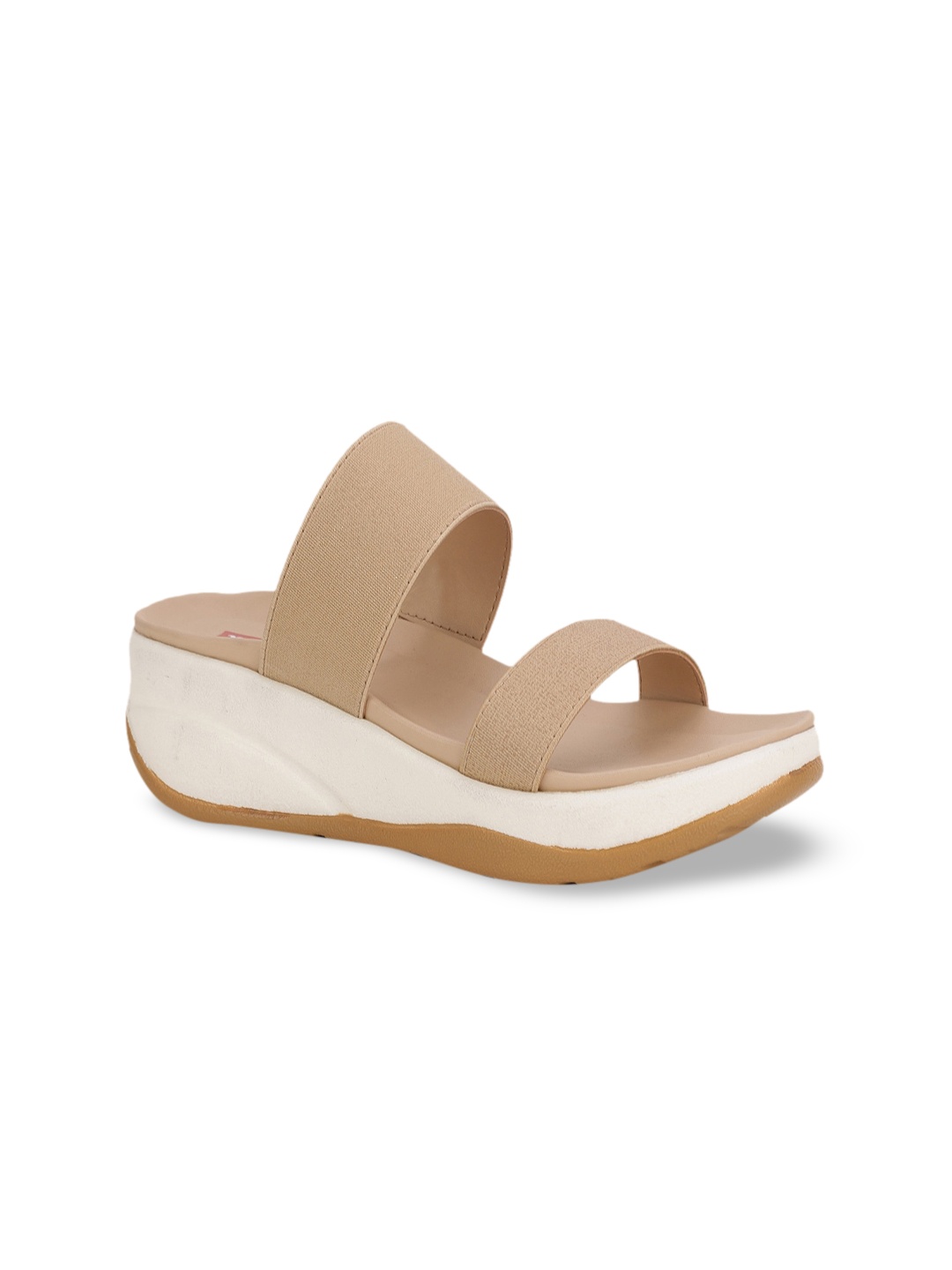 

Bata Beige PU Flatform Sandals