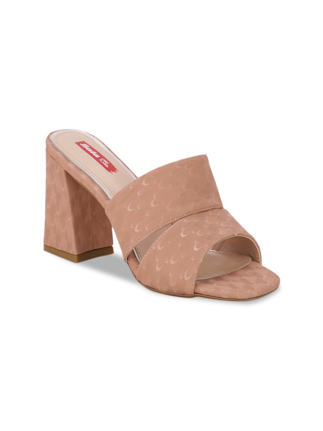 

Bata Pink PU Block Printed Mules