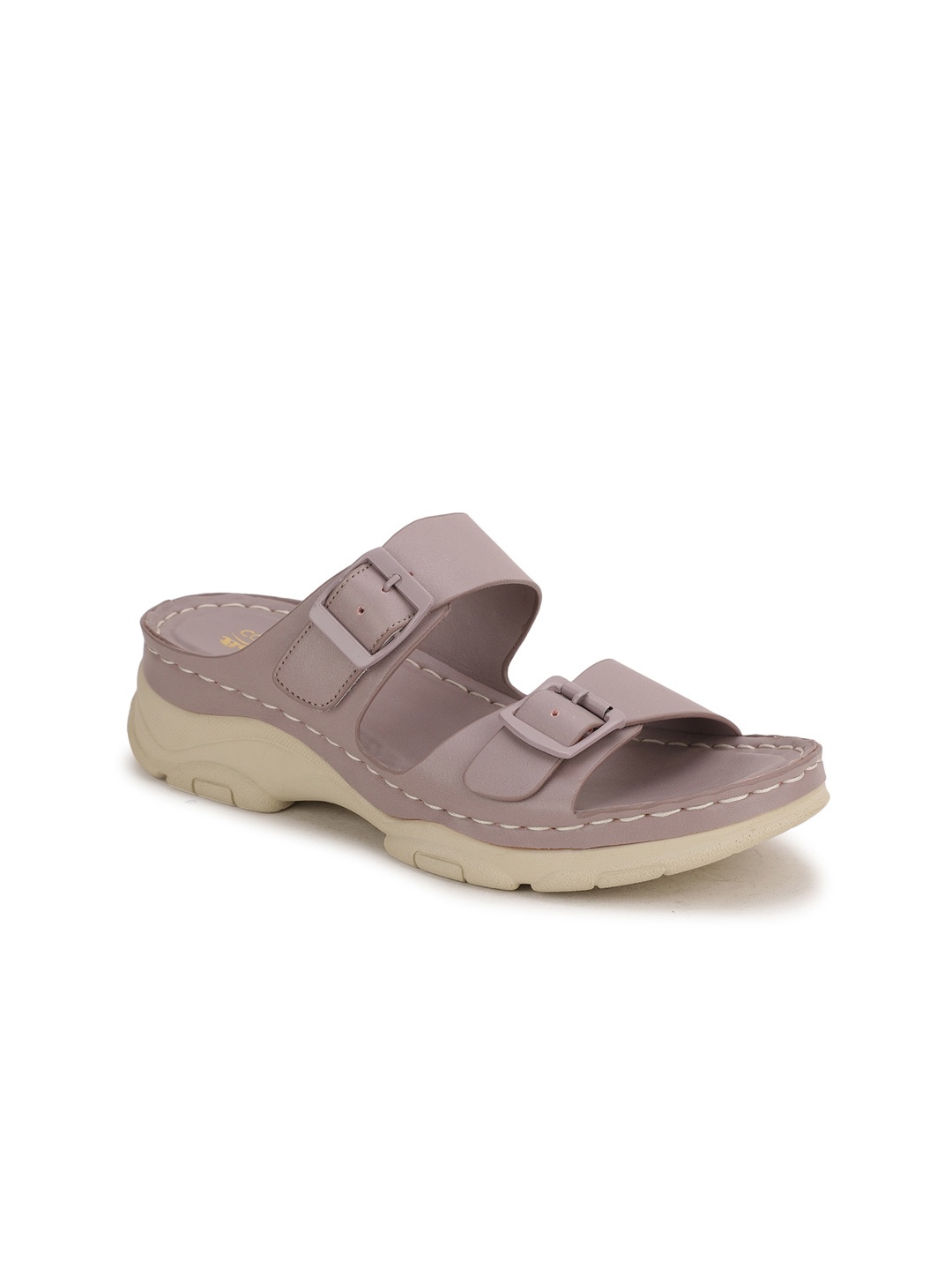 

Bata Pink PU Wedge Sandals with Buckles