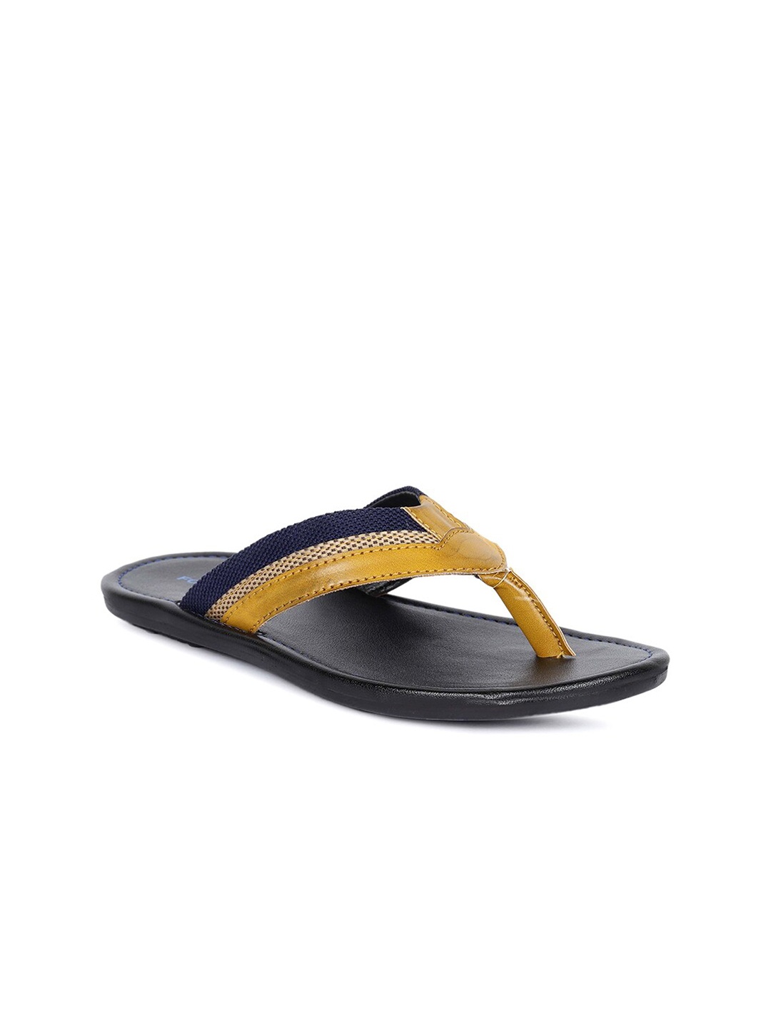 

FOUR STAR TRUCK SALES Men Black & Yellow Thong Flip-Flops