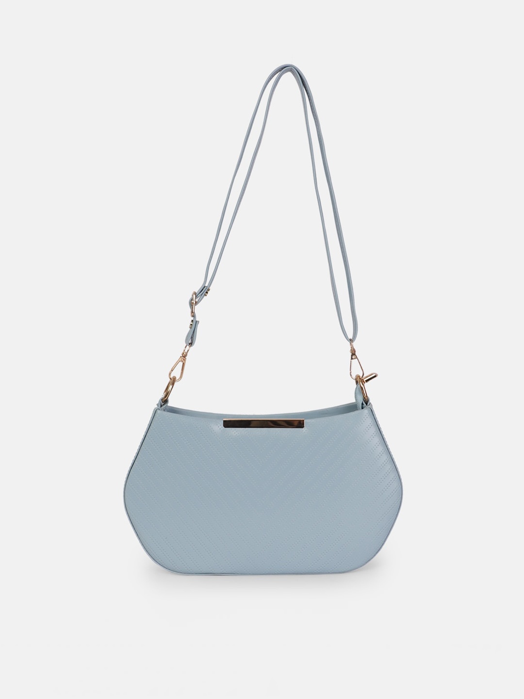 

Bagsy Malone Blue Textured PU Structured Sling Bag
