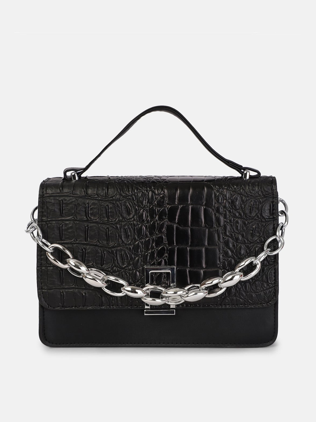 

Bagsy Malone Black Textured Structured Satchel Bag