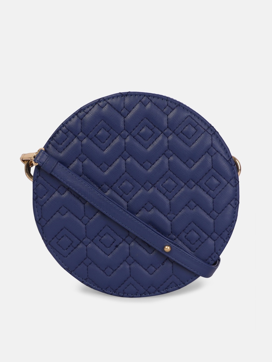 

Bagsy Malone Blue Textured PU Structured Sling Bag with Quilted