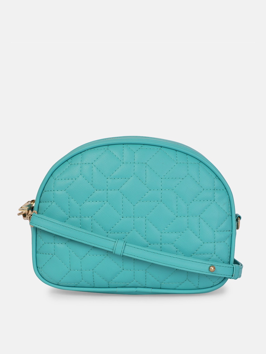 

Bagsy Malone Turquoise Blue PU Structured Sling Bag with Quilted