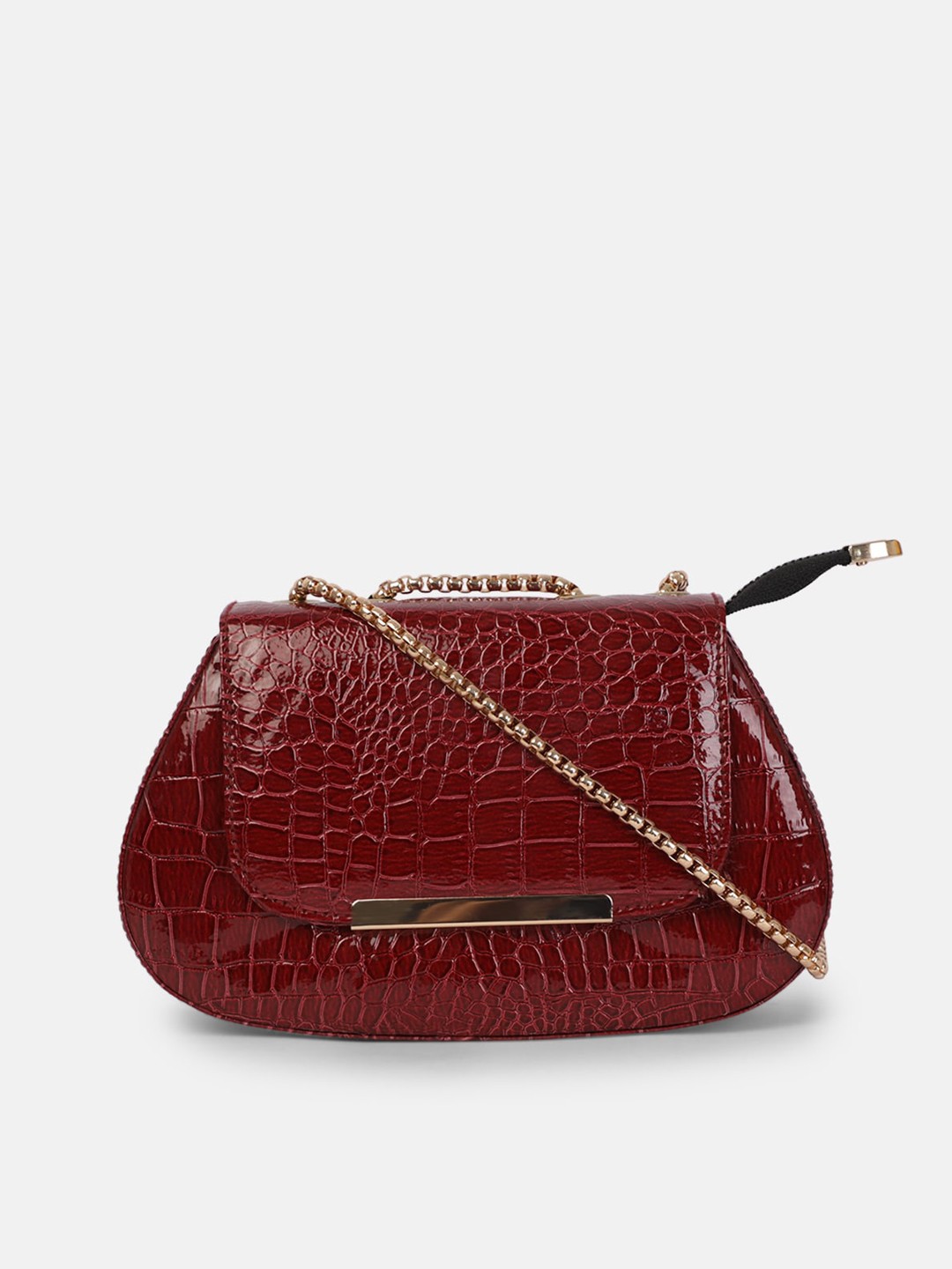 

Bagsy Malone Maroon Textured Structured Sling Bag