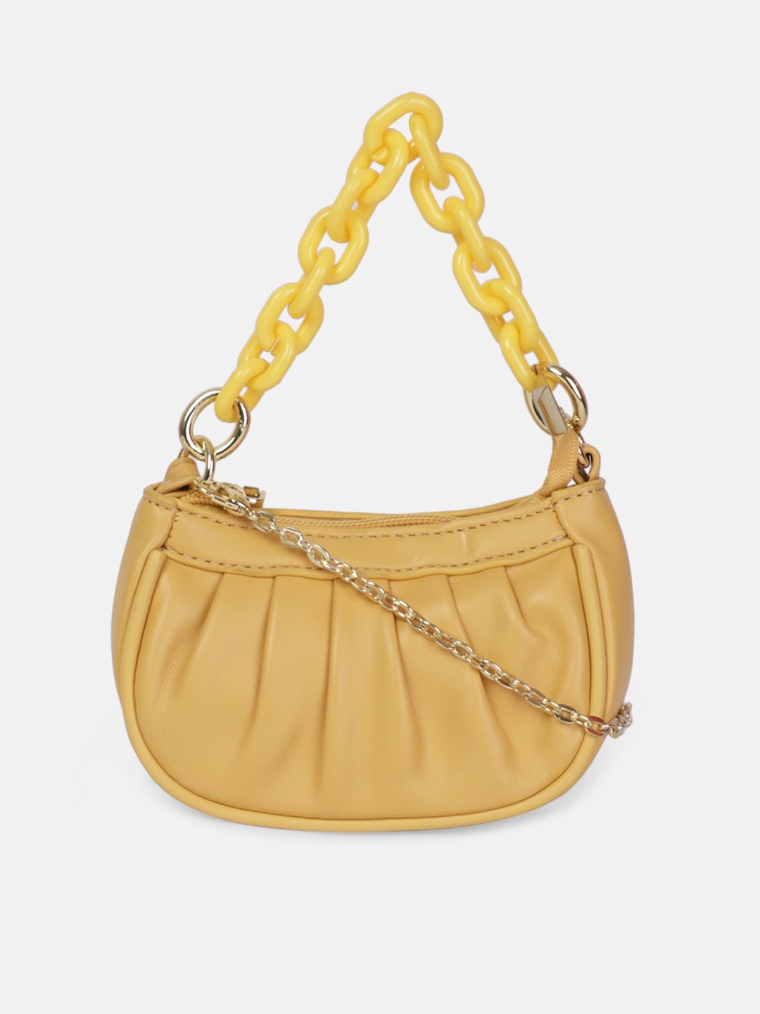 

Bagsy Malone Yellow PU Half Moon Shoulder Bag
