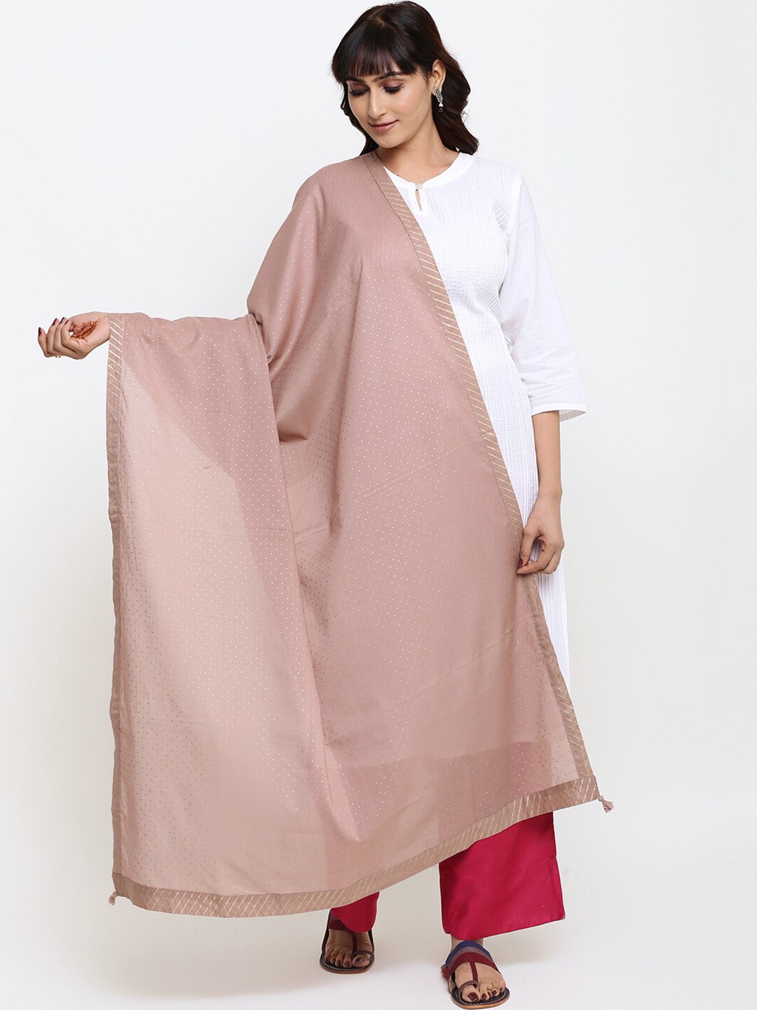 

Fabindia Women Brown Pure Cotton Dupatta