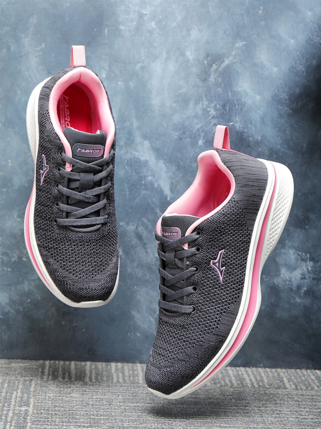 

ABROS Women Grey Mesh Running Shoes