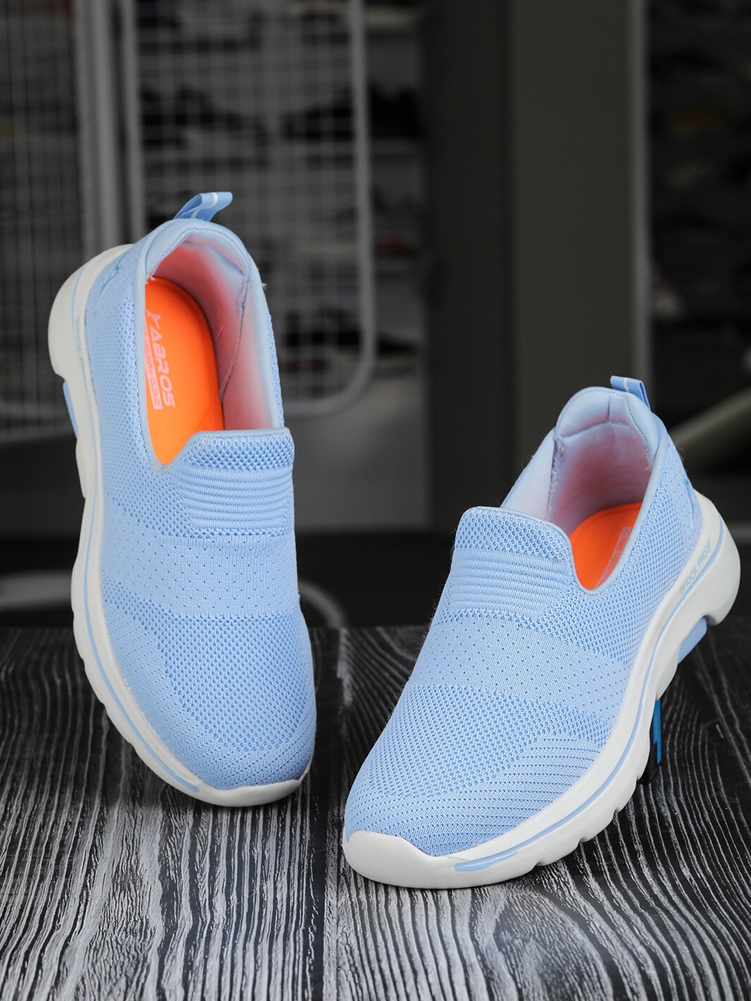 

ABROS Women Blue Mesh Running Sports Shoes