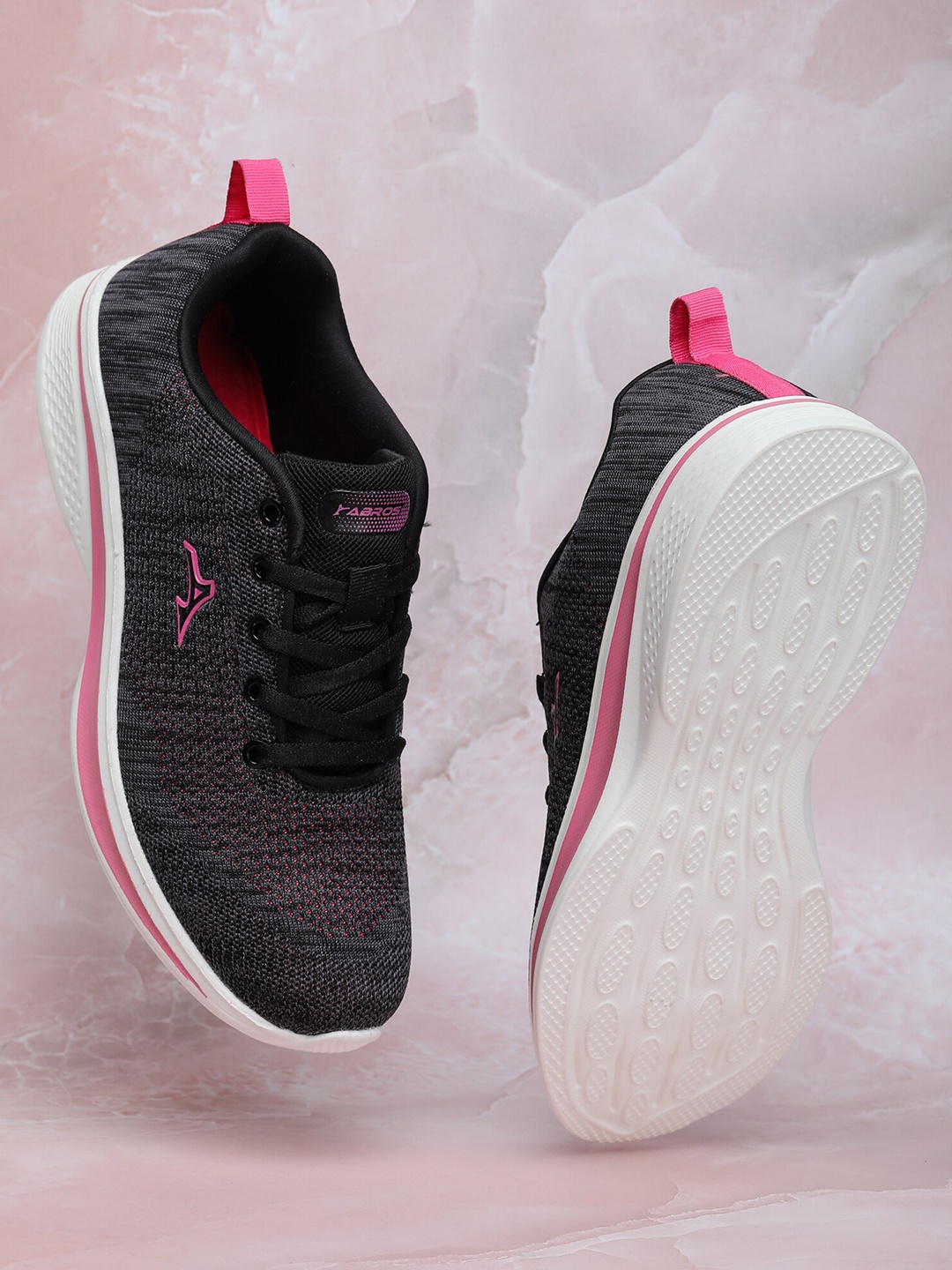 

ABROS Women Black Mesh Running Shoes