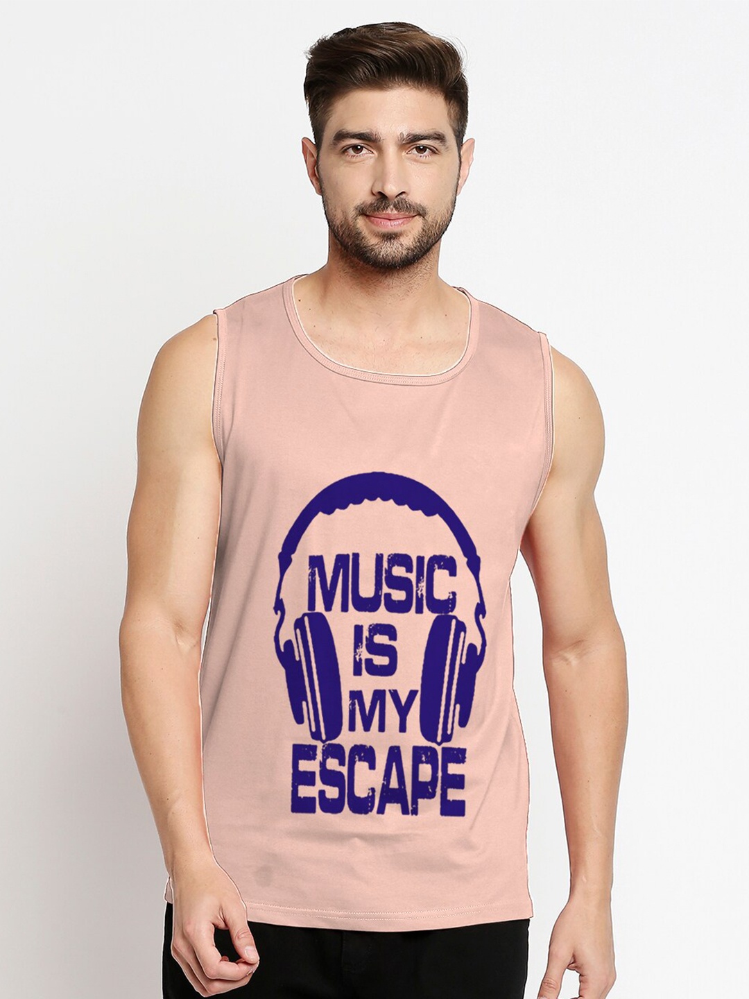 

Blacksmith Men Pink & Blue Typography Printed Cotton T-shirt