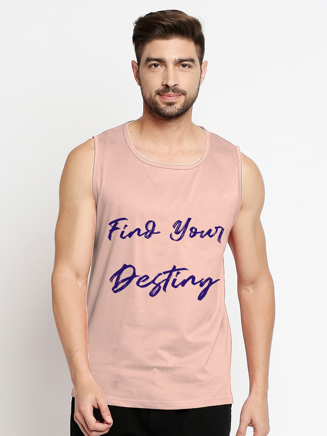 

Blacksmith Men Pink Typography Printed Training or Gym T-shirt