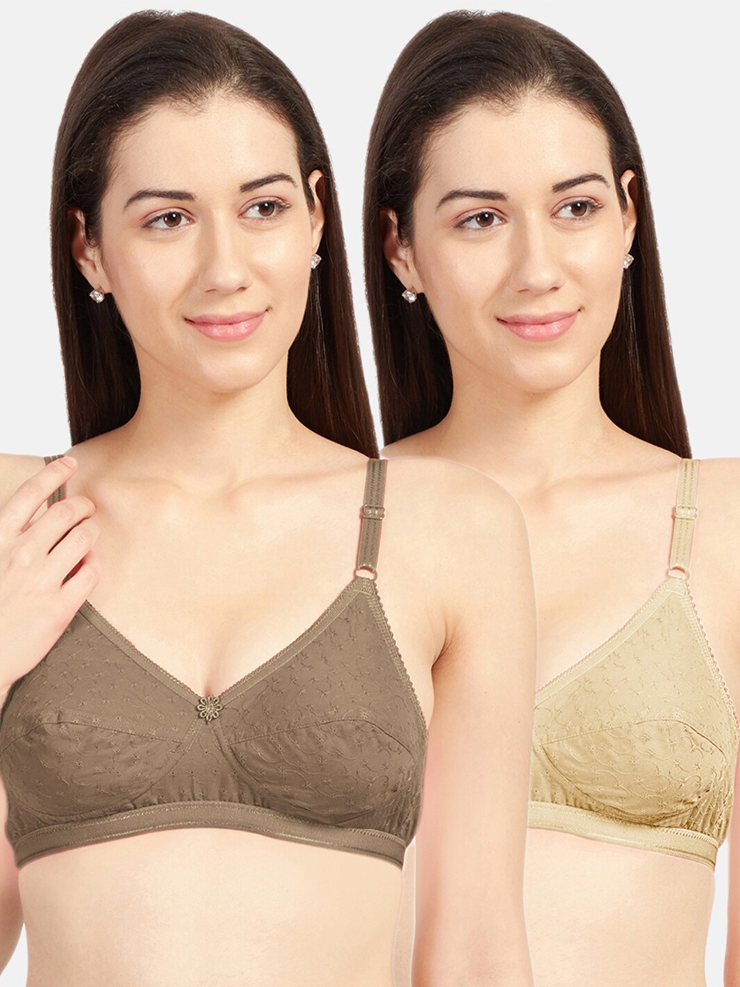 

Sonari Assorted Set Of 2 Non Wired Non Padded Medium Coverage Bra