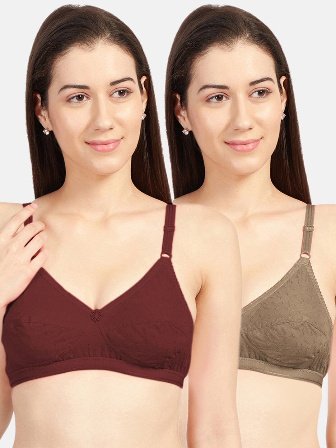 

Sonari Assorted Set Of 2 Non Wired Non Padded Medium Coverage Bra