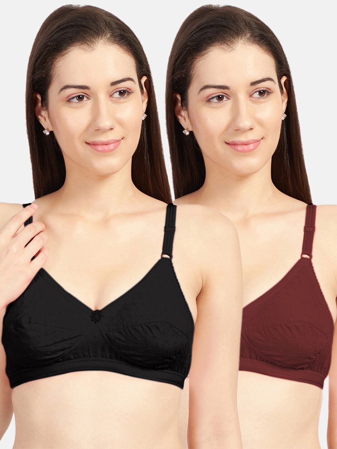 

Sonari Assorted Set Of 2 Non Wired Non Padded Medium Coverage Bra