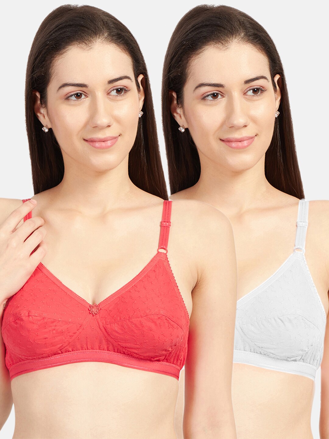 

Sonari Assorted Set Of 2 Non Padded Non Wired Pure Cotton Everyday Bra