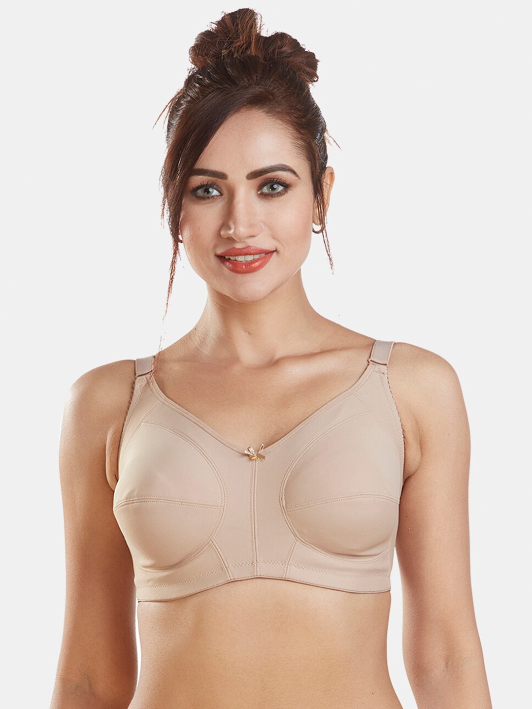 

Dazzle Nude-Coloured Solid Wirefree Non-Padded Bra