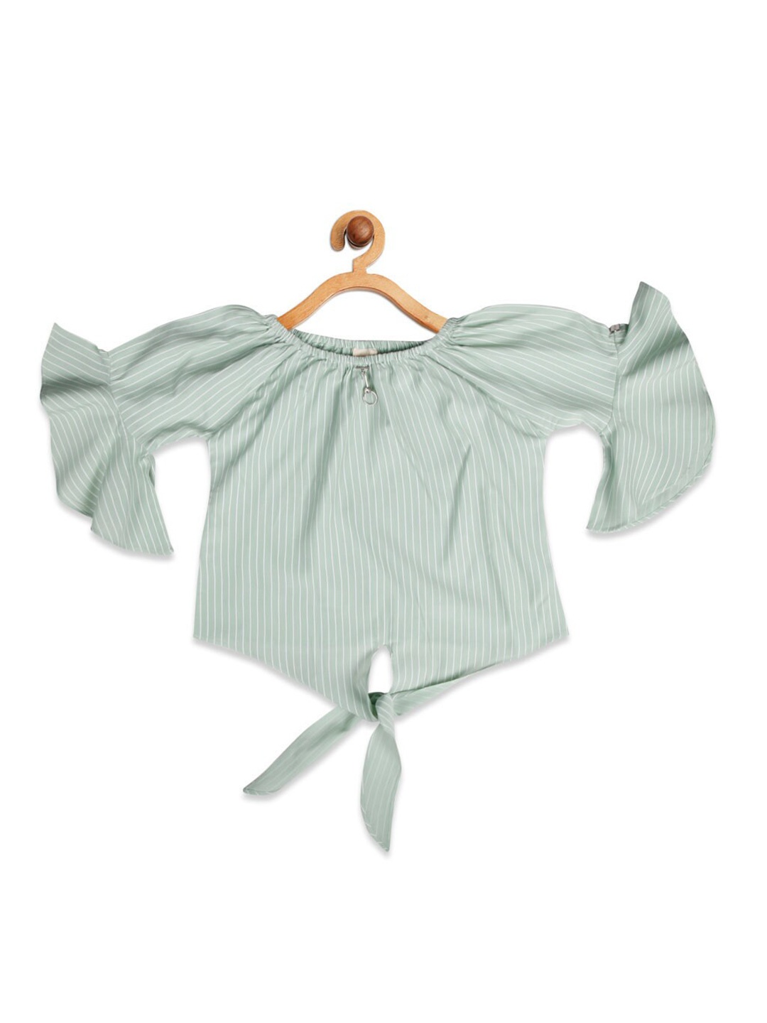 

Tiny Girl Green Striped Georgette Top