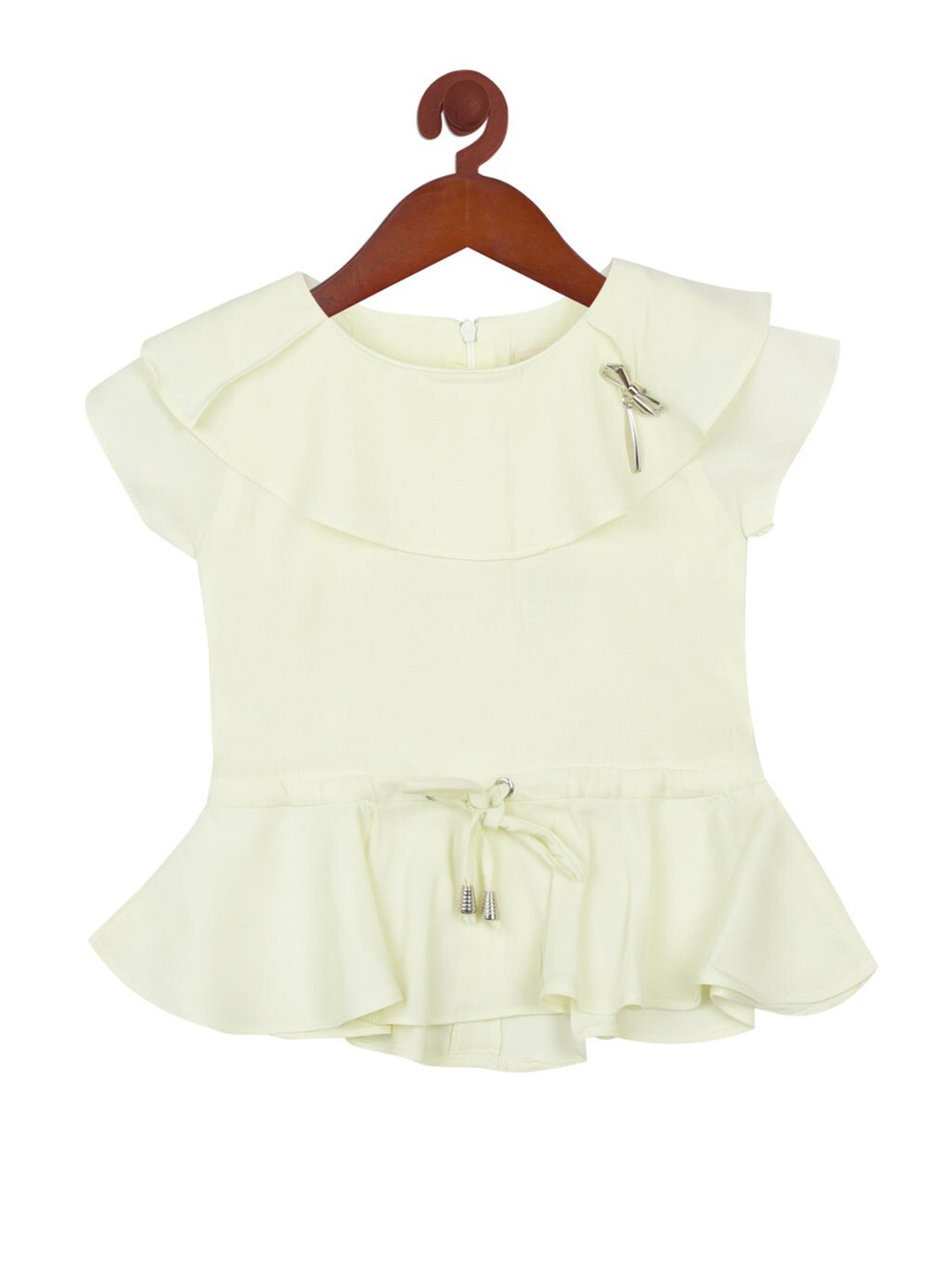 

Tiny Girl Girls Yellow Solid Ruffle Top