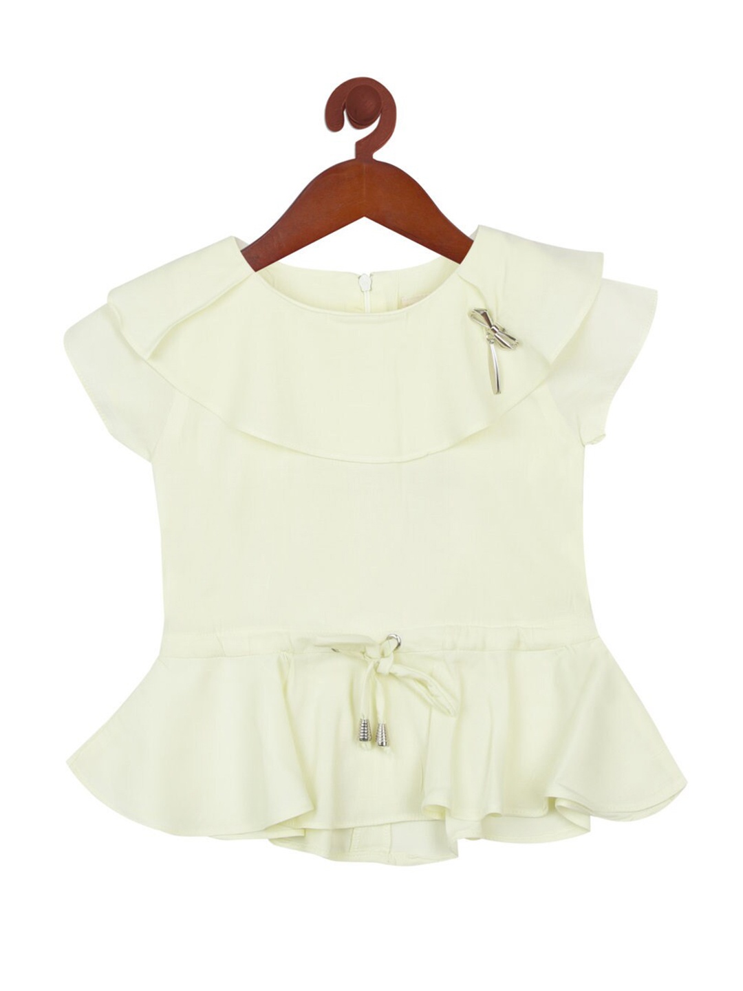 

Tiny Girl Girls Yellow Solid Peplum Top