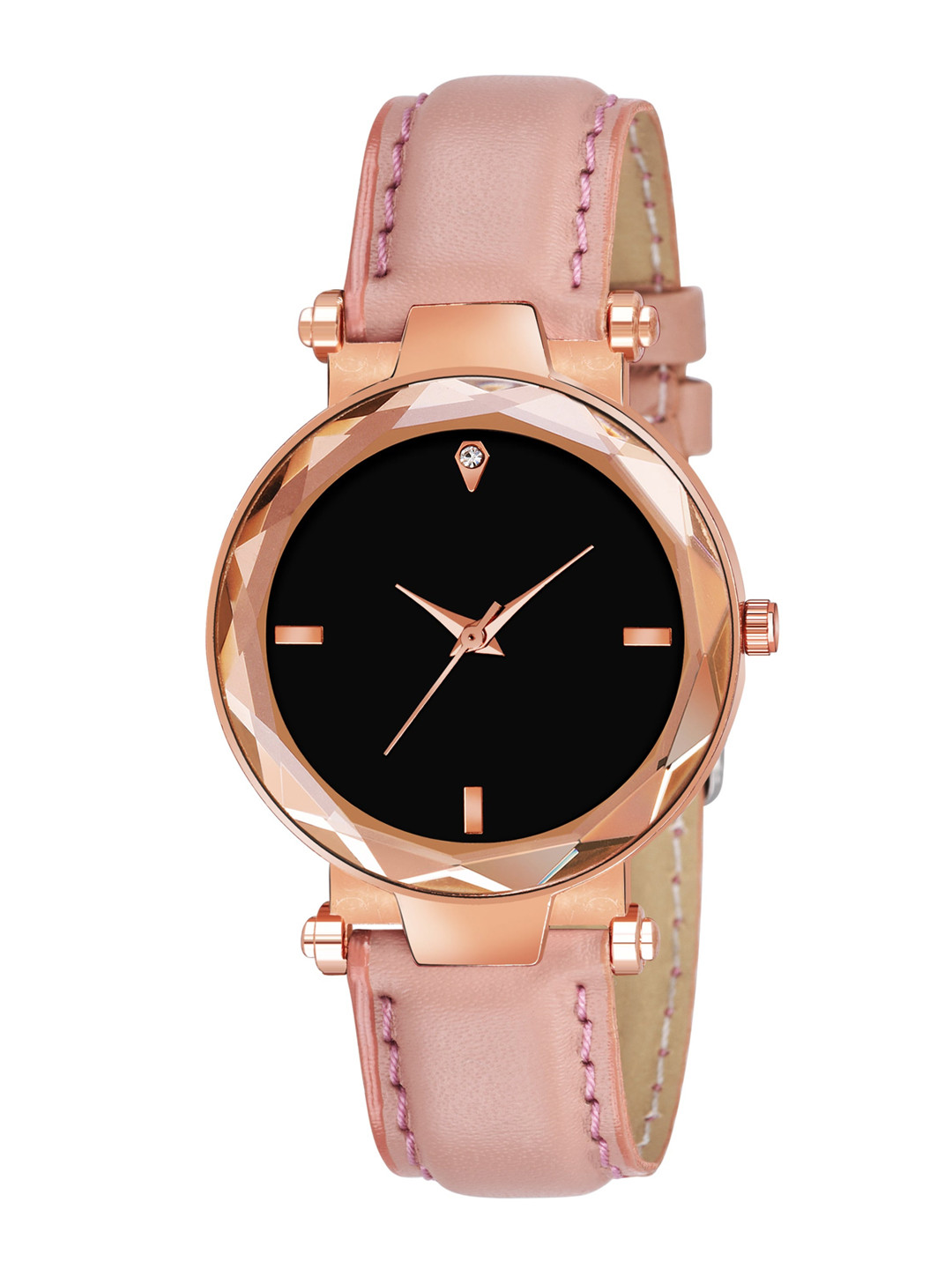 

SWADESI STUFF Women Embellished Dial & Leather Straps Analogue Watch GENEVA LEATHER PINK