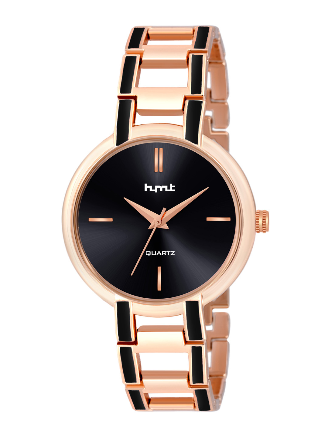 

HYMT Women Black Dial & Stainless Steel Bracelet Style Straps Analogue Watch HMTY-8003