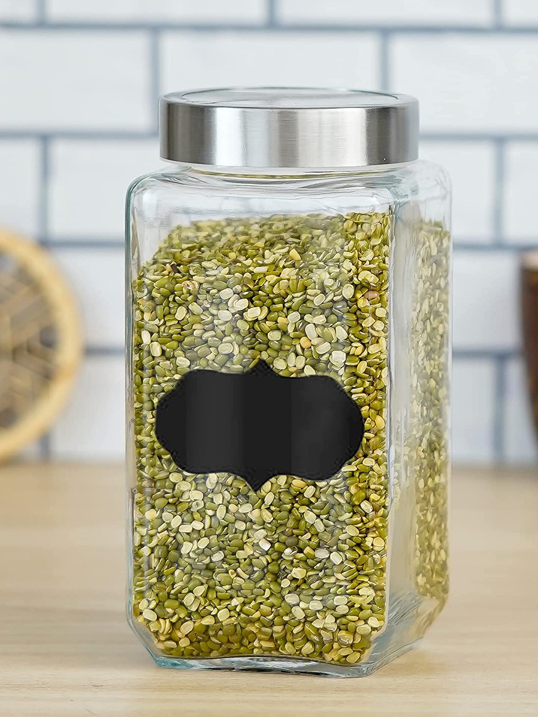 

Femora Transparent & Silver-Toned Glass Storage Container