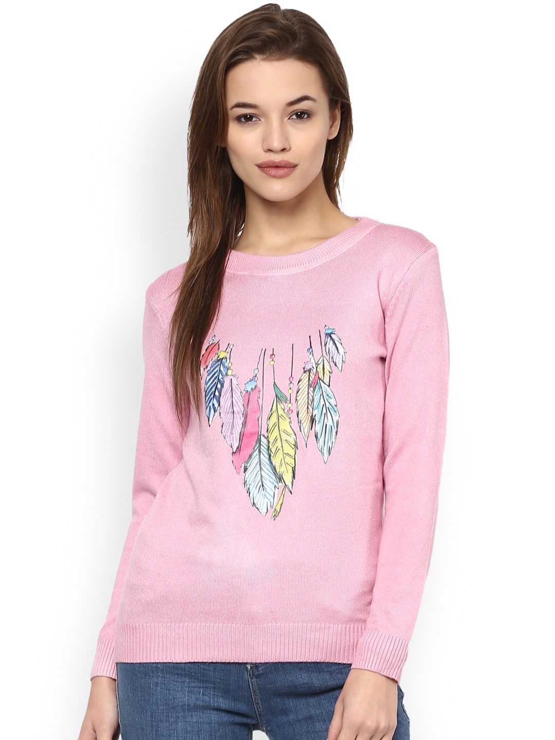 

Camey Women Pink Printed Woollen Top