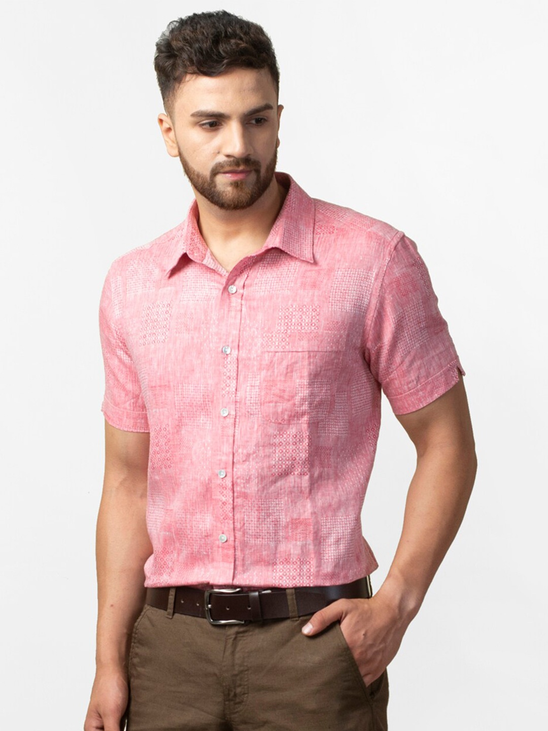 

Fabindia Men Red Printed Casual Shirt
