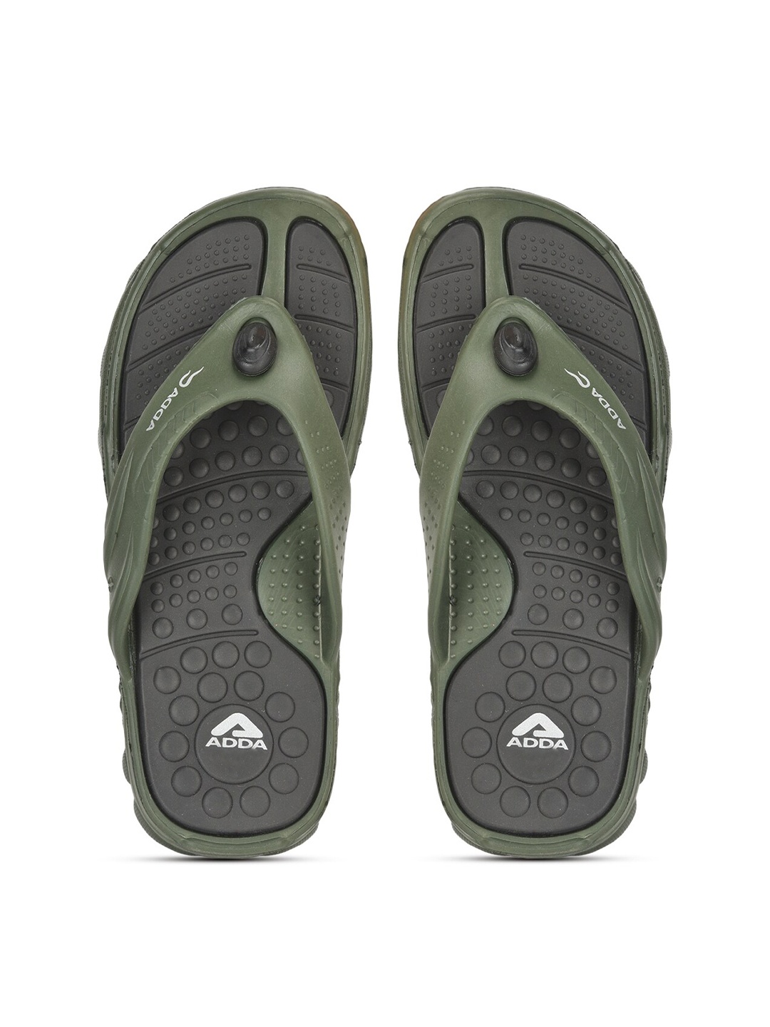 

Adda Men Olive Green Rubber Thong Flip-Flops