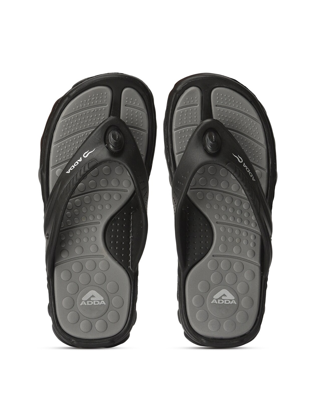 

Adda Men Grey & Black Rubber Thong Flip-Flops