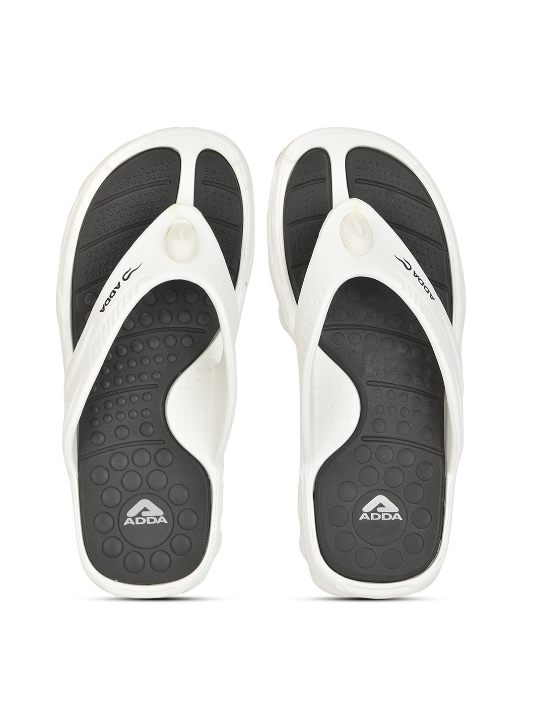 

Adda Men Black & White Rubber Thong Flip-Flops