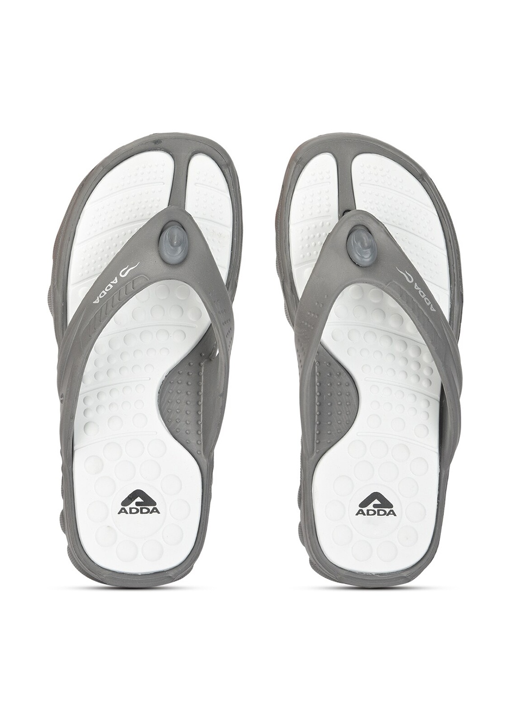 

Adda Men Grey & White Rubber Thong Flip-Flops