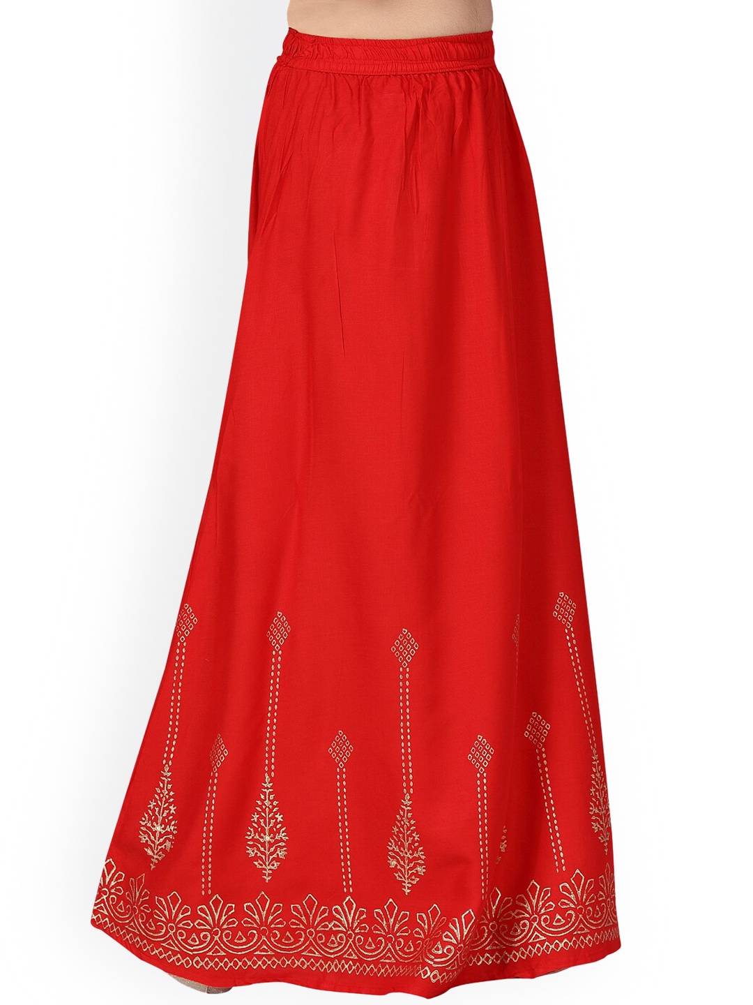 

Aarika Girls Red Printed Pure Cotton Flared Maxi Skirts