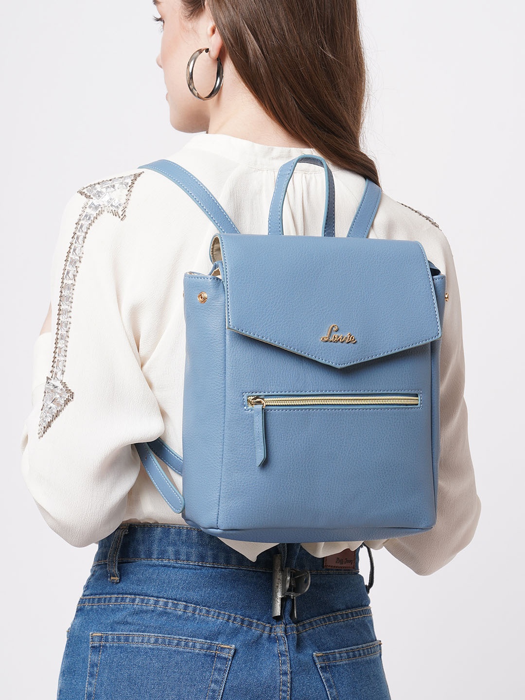 

Lavie Women Blue Solid Backpack