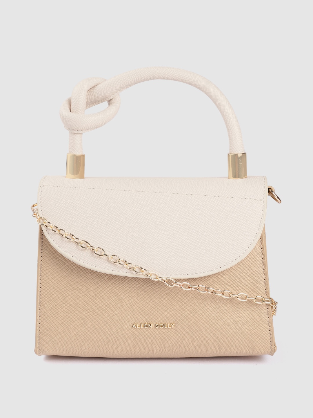 

Allen Solly Beige Colourblocked PU Structured Satchel