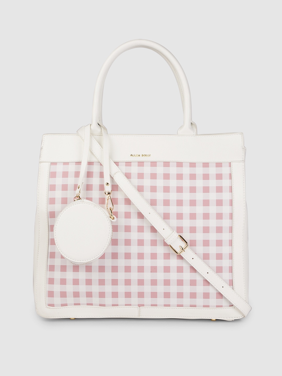 

Allen Solly White & Pink Printed Handheld Bag