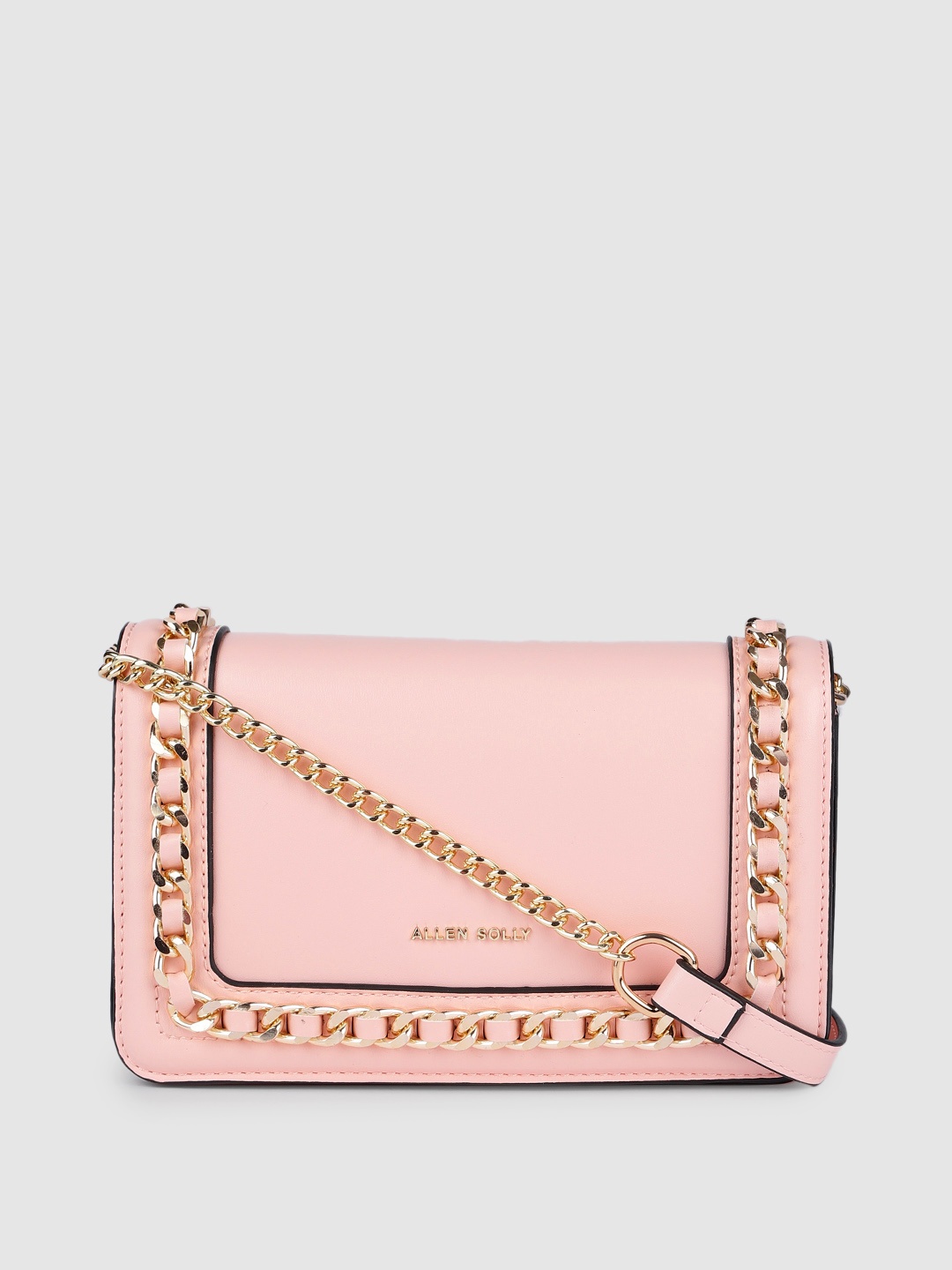 

Allen Solly Pink Solid Structured Sling Bag