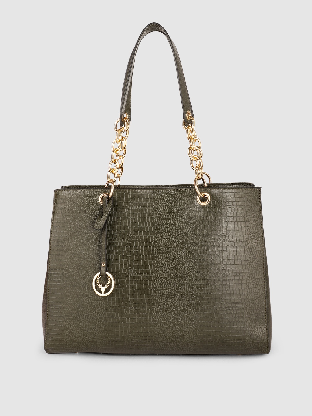 

Allen Solly Olive Green PU Structured Shoulder Bag