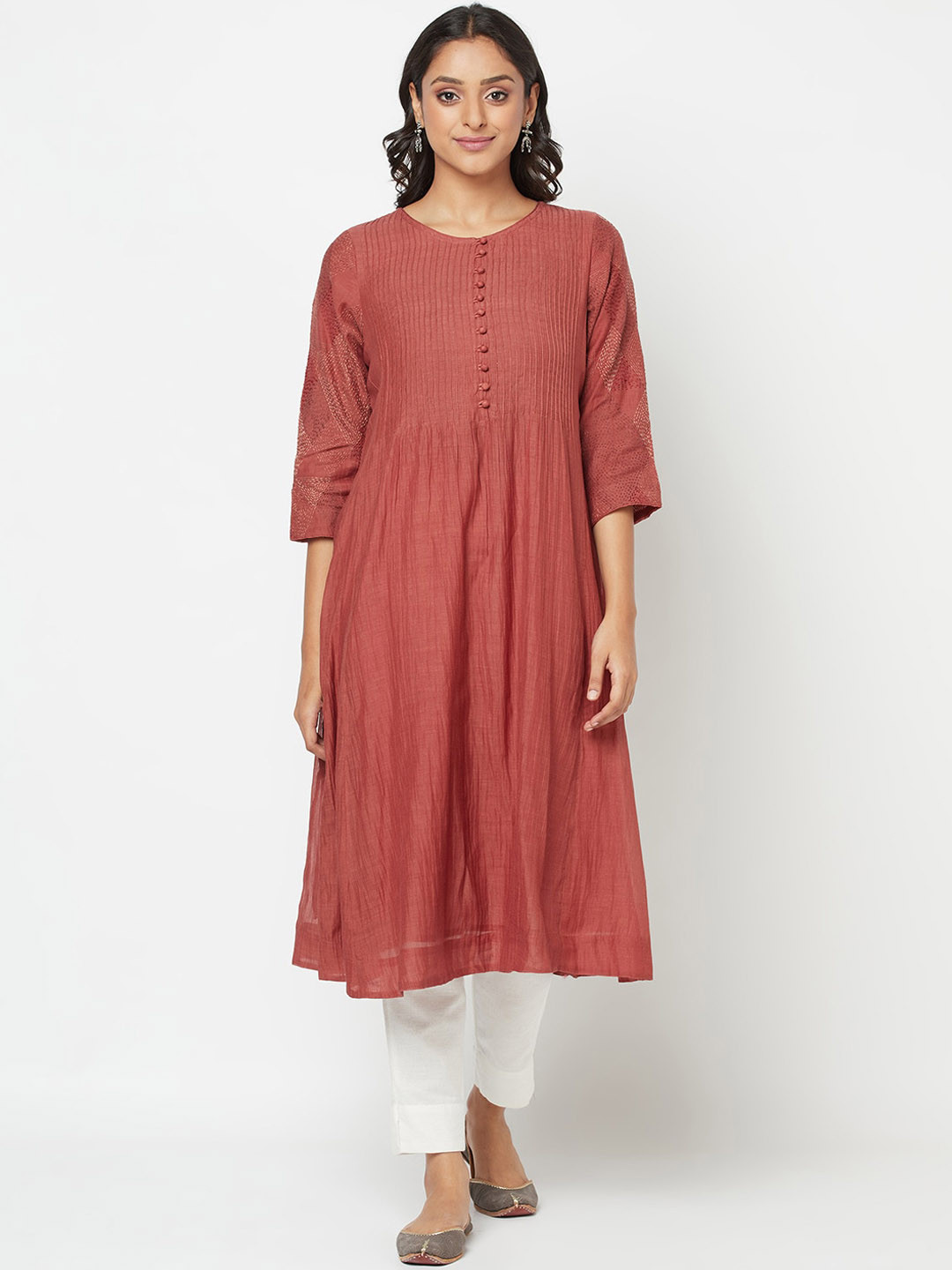 

Fabindia Women Coral A-line Kurta