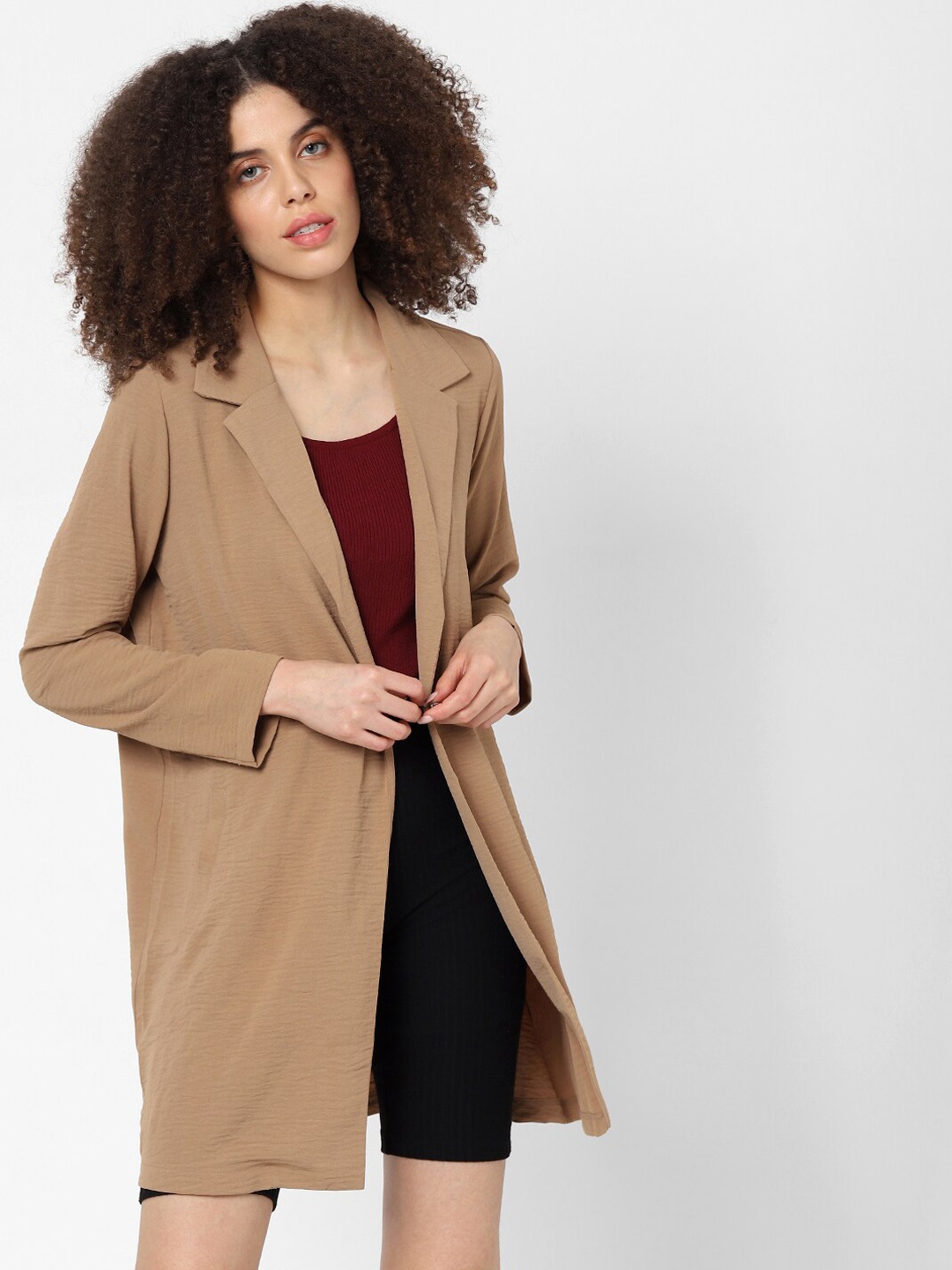 

ONLY Women Brown Solid Trench Coat